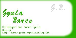 gyula mares business card